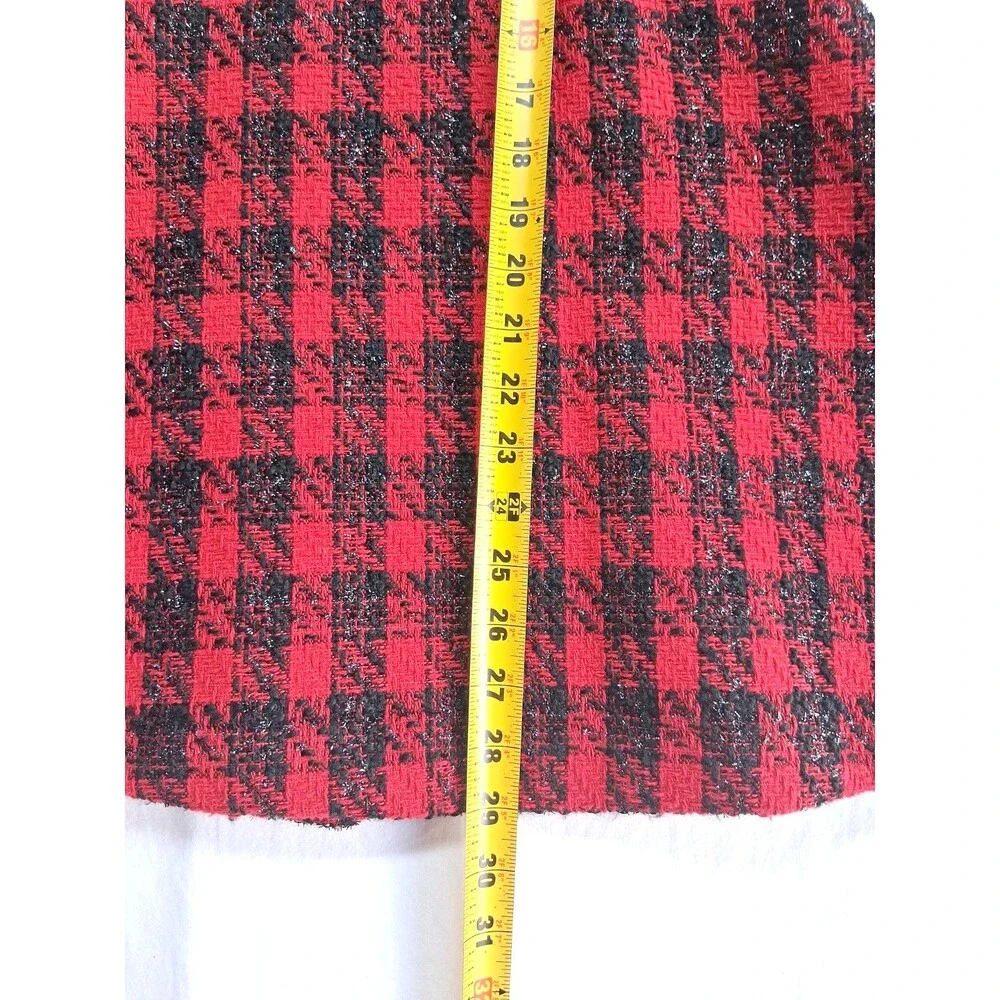 Blueberi Boulevard Girls 6 Red Holiday Christmas Over Coat Faux Fur Plaid